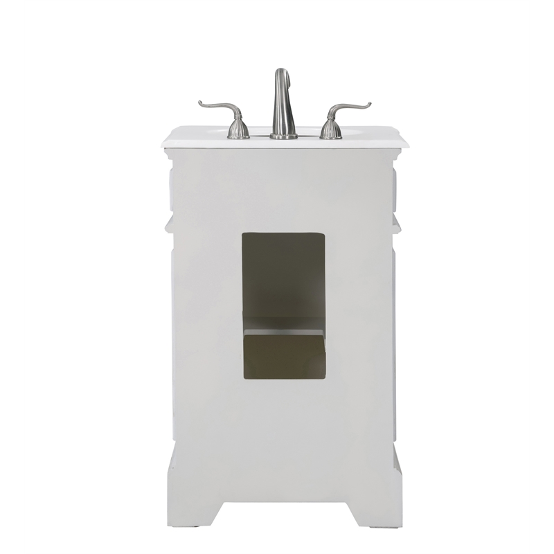 Elegant Kitchen and Bath Retro Single Solid Wood Bathroom Vanity in White