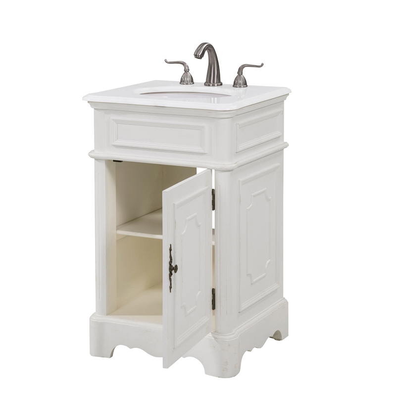 Elegant Kitchen and Bath Retro Single Solid Wood Bathroom Vanity in White