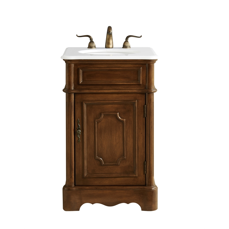 Elegant Kitchen and Bath Retro Single Solid Wood Bathroom Vanity in Brown