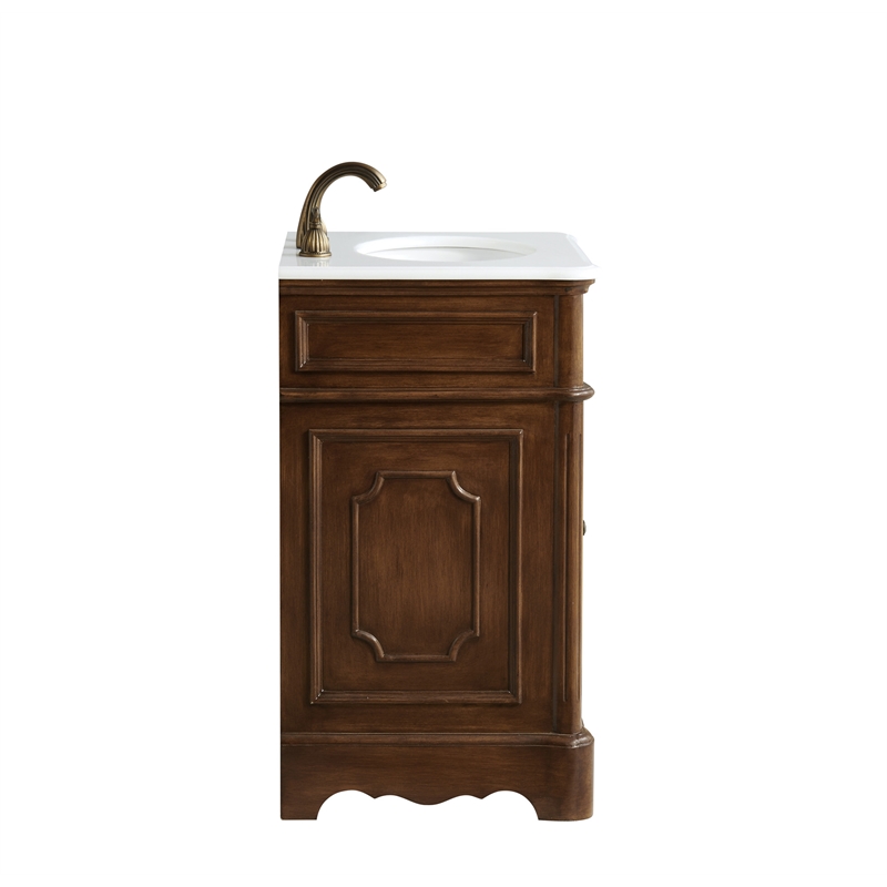 Elegant Kitchen and Bath Retro Single Solid Wood Bathroom Vanity in Brown