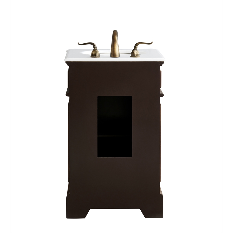 Elegant Kitchen and Bath Retro Single Solid Wood Bathroom Vanity in Brown