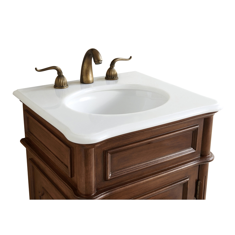 Elegant Kitchen and Bath Retro Single Solid Wood Bathroom Vanity in Brown