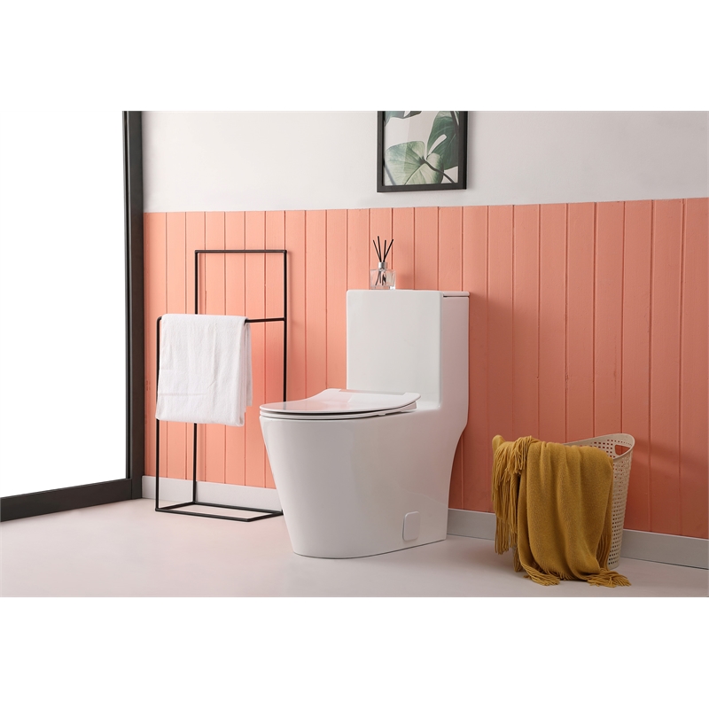 Elegant Kitchen and Bath Winslet Ceramic One-piece Elongated Toilet in White