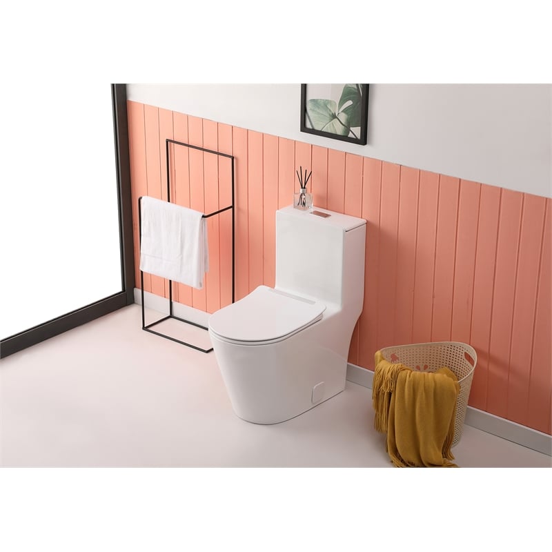 Elegant Kitchen and Bath Winslet Ceramic One-piece Elongated Toilet in White