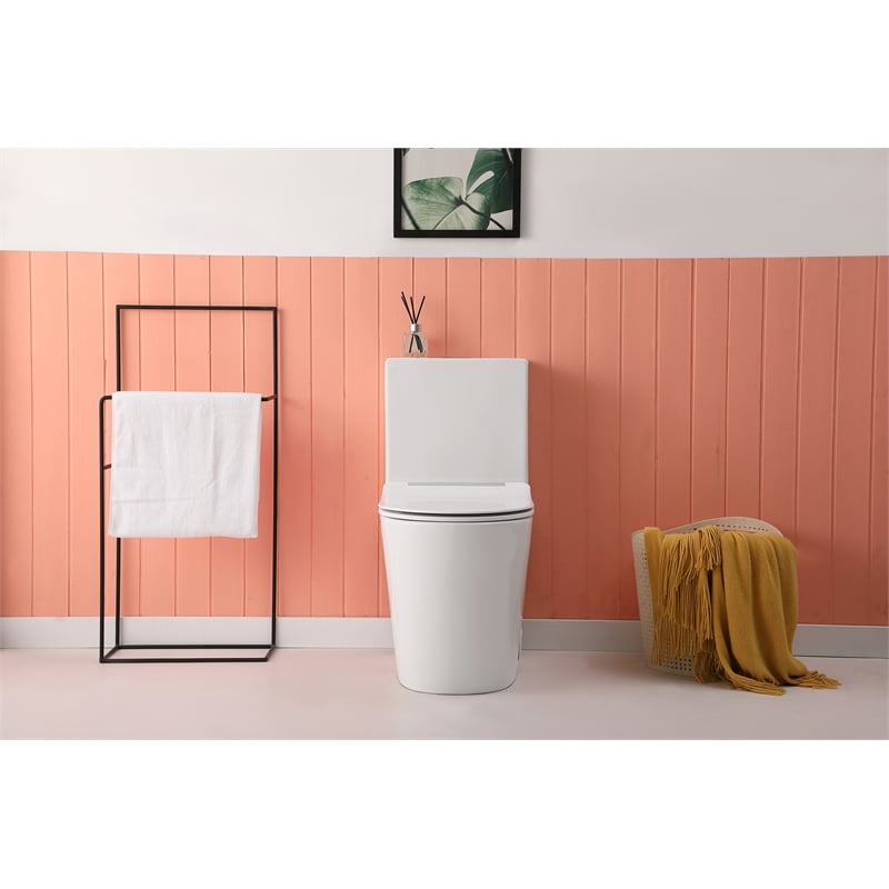 Elegant Kitchen and Bath Winslet Ceramic One-piece Elongated Toilet in White