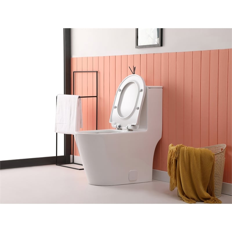 Elegant Kitchen and Bath Winslet Ceramic One-piece Elongated Toilet in White