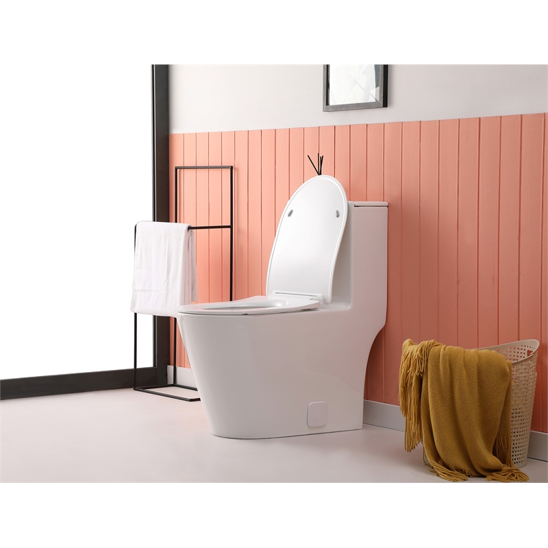 Elegant Kitchen and Bath Winslet Ceramic One-piece Elongated Toilet in White