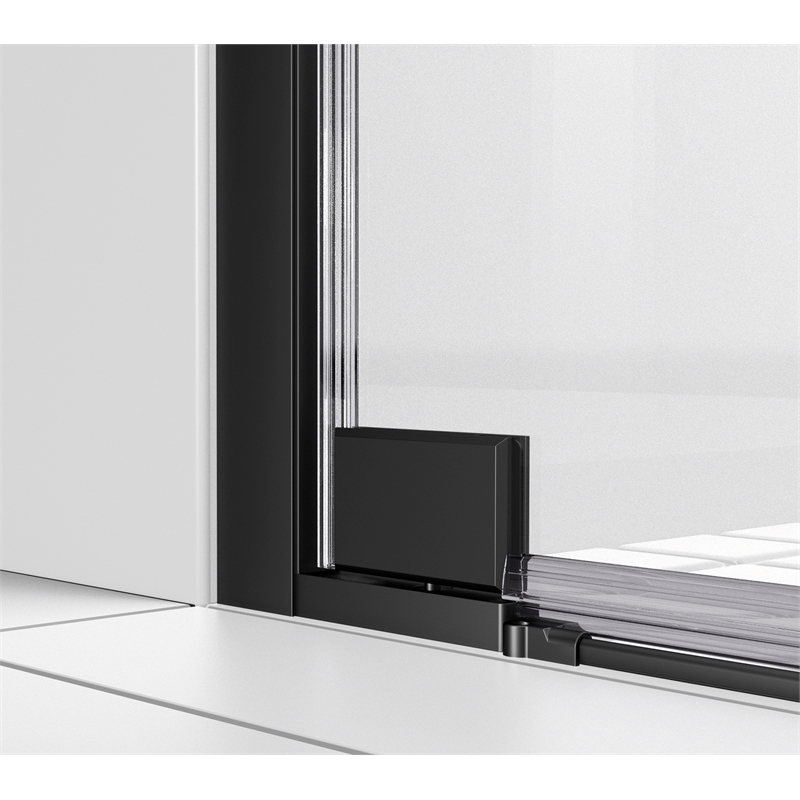 Elegant Kitchen and Bath Carson Semi-frameless Aluminum Shower Door in Black