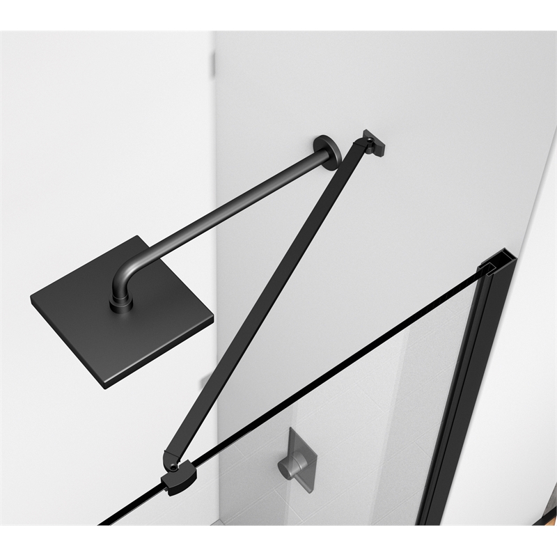 Elegant Kitchen and Bath Carson Semi-frameless Aluminum Shower Door in Black