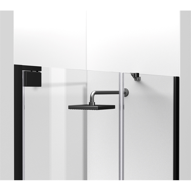 Elegant Kitchen and Bath Carson Semi-frameless Aluminum Shower Door in Black