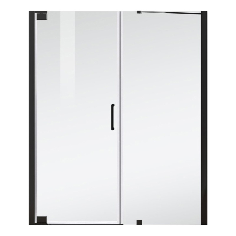 Elegant Kitchen and Bath Carson Semi-frameless Aluminum Shower Door in Black