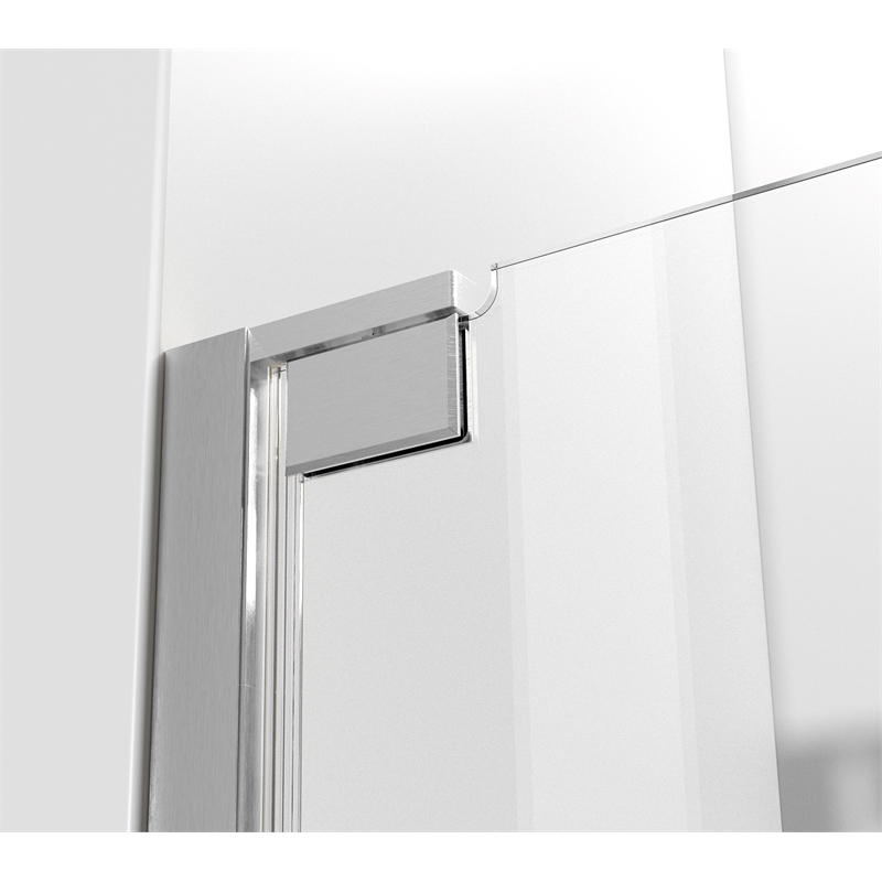Elegant Kitchen and Bath Carson Semi-frameless Aluminum Shower Door in Nickel