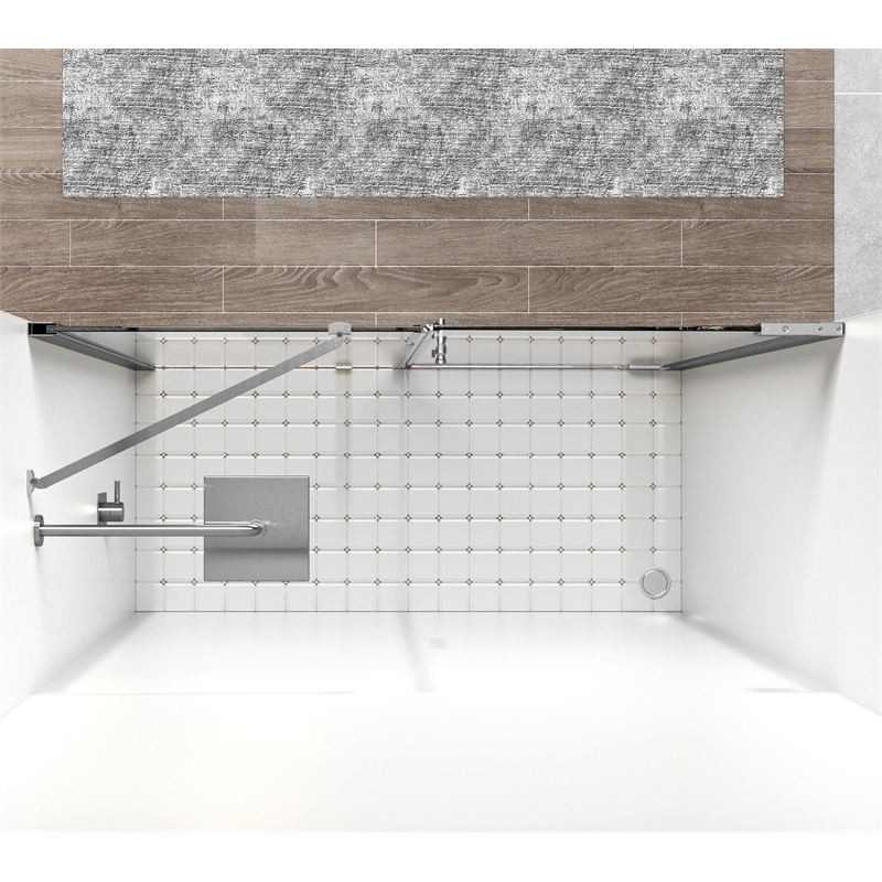 Elegant Kitchen and Bath Carson Semi-frameless Aluminum Shower Door in Nickel