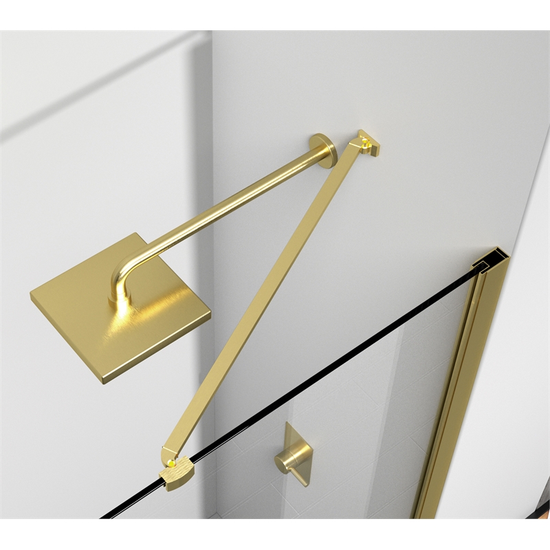 Elegant Kitchen and Bath Carson Semi-frameless Aluminum Shower Door in Gold