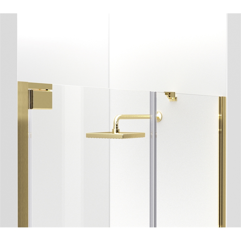 Elegant Kitchen and Bath Carson Semi-frameless Aluminum Shower Door in Gold