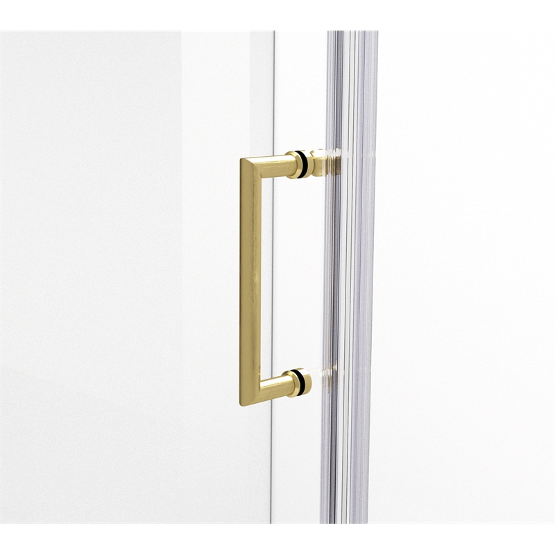 Elegant Kitchen and Bath Carson Semi-frameless Aluminum Shower Door in Gold