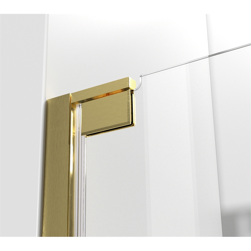 Elegant Kitchen and Bath Carson Semi-frameless Aluminum Shower Door in Gold
