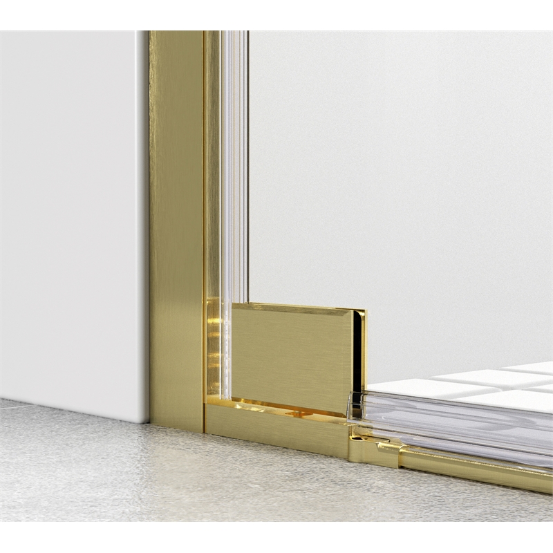 Elegant Kitchen and Bath Carson Semi-frameless Aluminum Shower Door in Gold
