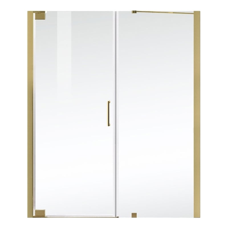 Elegant Kitchen and Bath Carson Semi-frameless Aluminum Shower Door in Gold