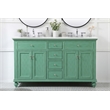 Elegant Kitchen and Bath Otto Double Solid Wood Bathroom Vanity in Green