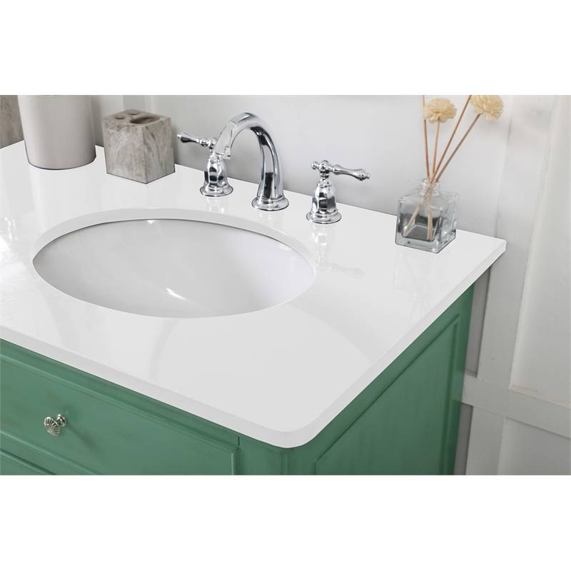 Elegant Kitchen and Bath Otto Double Solid Wood Bathroom Vanity in Green