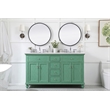 Elegant Kitchen and Bath Otto Double Solid Wood Bathroom Vanity in Green