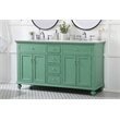 Elegant Kitchen and Bath Otto Double Solid Wood Bathroom Vanity in Green