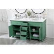 Elegant Kitchen and Bath Otto Double Solid Wood Bathroom Vanity in Green