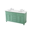 Elegant Kitchen and Bath Otto Double Solid Wood Bathroom Vanity in Green