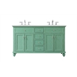 Elegant Kitchen and Bath Otto Double Solid Wood Bathroom Vanity in Green