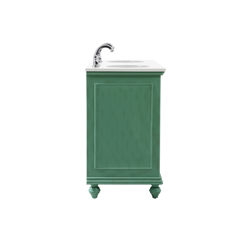 Elegant Kitchen and Bath Otto Double Solid Wood Bathroom Vanity in Green
