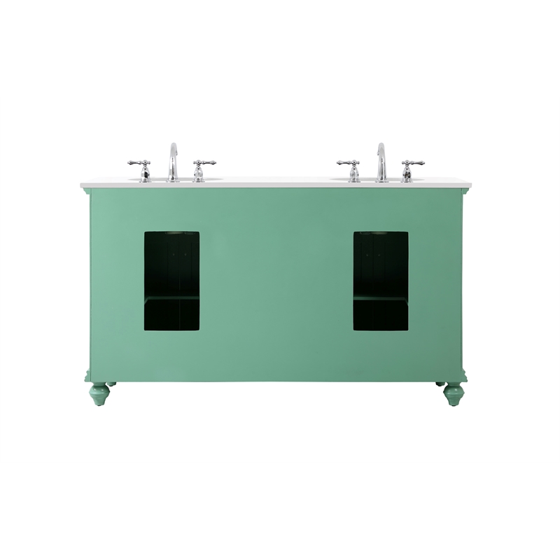 Elegant Kitchen and Bath Otto Double Solid Wood Bathroom Vanity in Green