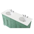 Elegant Kitchen and Bath Otto Double Solid Wood Bathroom Vanity in Green