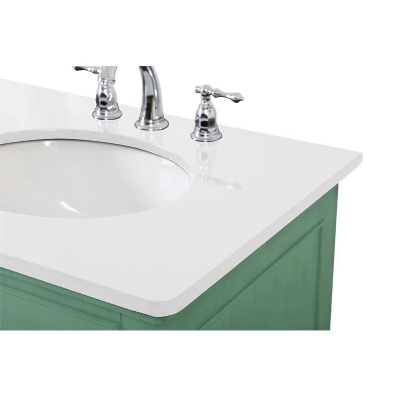 Elegant Kitchen and Bath Otto Double Solid Wood Bathroom Vanity in Green