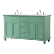 Elegant Kitchen and Bath Otto Double Solid Wood Bathroom Vanity in Green