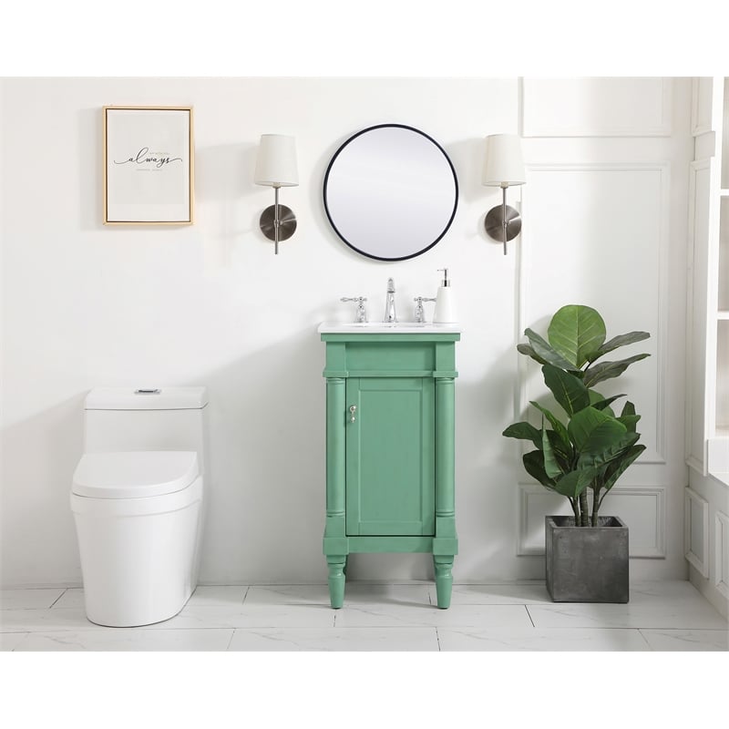 Elegant Kitchen and Bath Lexington Single Solid Wood Bathroom Vanity in Green