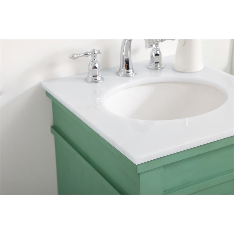 Elegant Kitchen and Bath Lexington Single Solid Wood Bathroom Vanity in Green