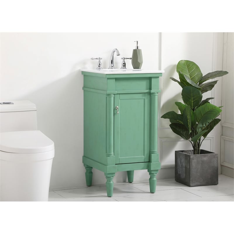 Elegant Kitchen and Bath Lexington Single Solid Wood Bathroom Vanity in Green