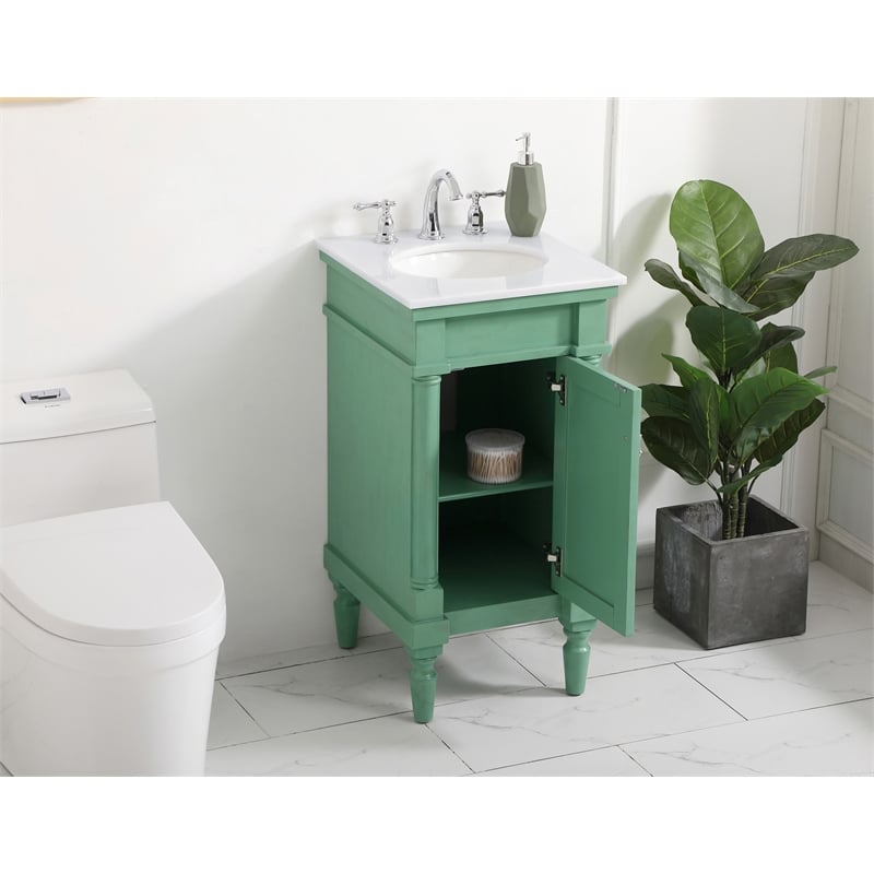 Elegant Kitchen and Bath Lexington Single Solid Wood Bathroom Vanity in Green