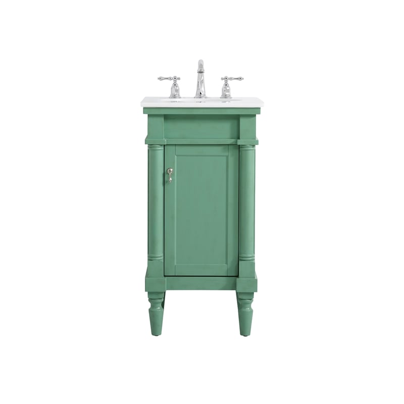 Elegant Kitchen and Bath Lexington Single Solid Wood Bathroom Vanity in Green