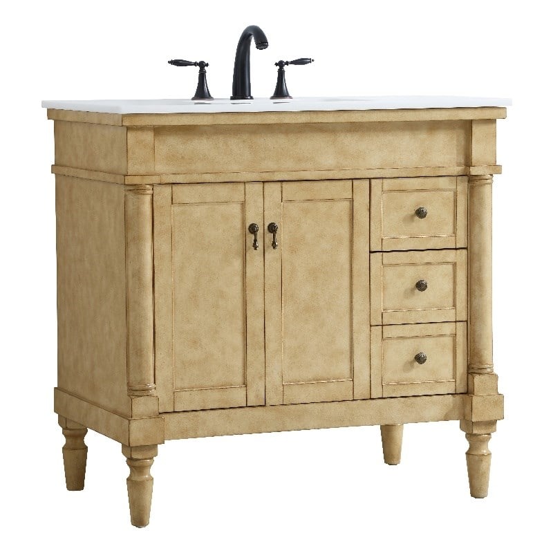 Elegant Kitchen and Bath Lexington Single Solid Wood Bathroom Vanity in Bronze