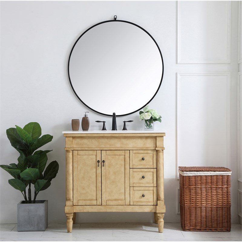 Elegant Kitchen and Bath Lexington Single Solid Wood Bathroom Vanity in Bronze