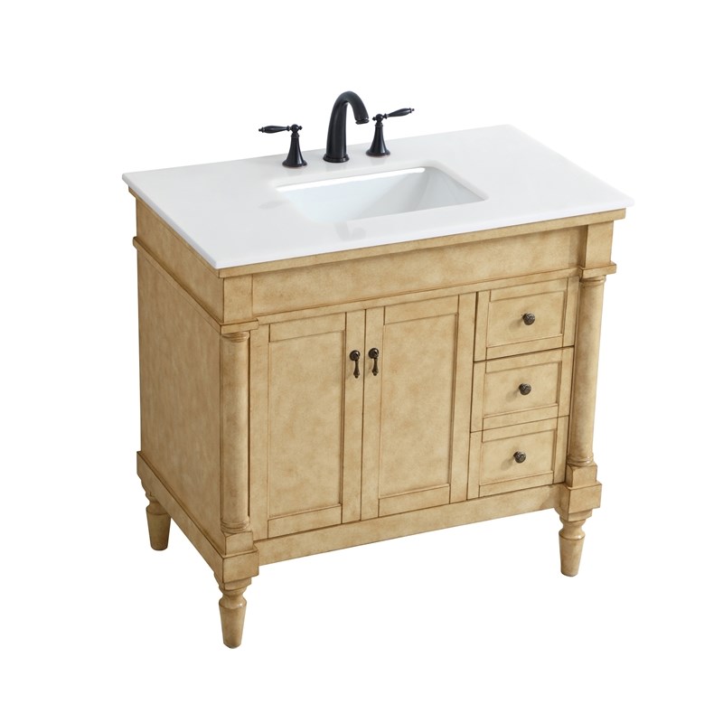 Elegant Kitchen and Bath Lexington Single Solid Wood Bathroom Vanity in Bronze