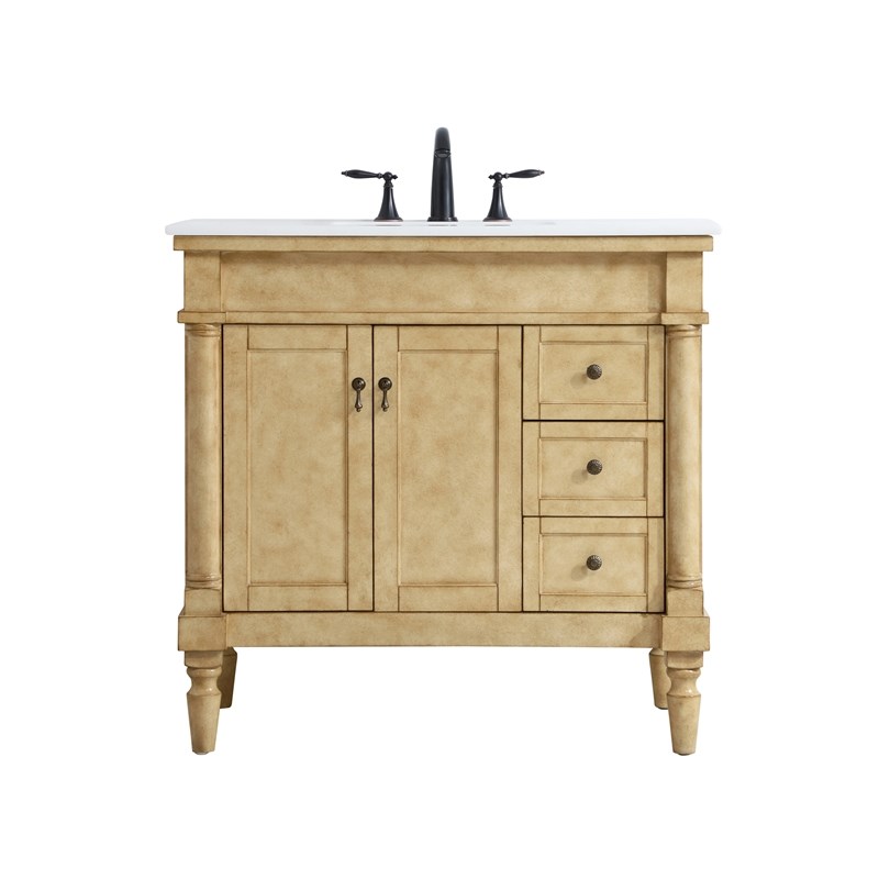 Elegant Kitchen and Bath Lexington Single Solid Wood Bathroom Vanity in Bronze