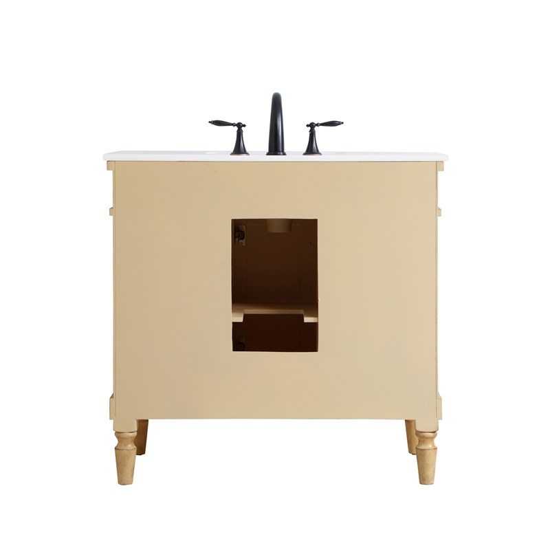 Elegant Kitchen and Bath Lexington Single Solid Wood Bathroom Vanity in Bronze