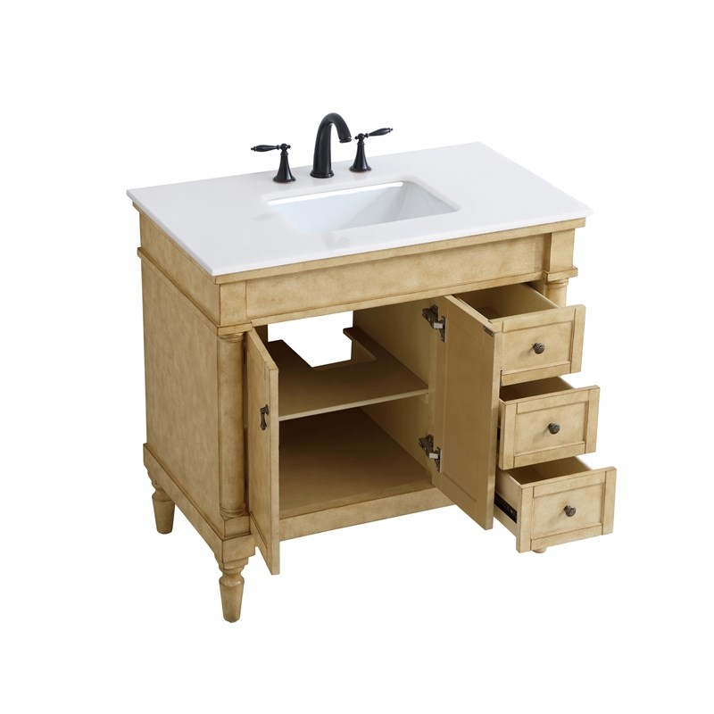 Elegant Kitchen and Bath Lexington Single Solid Wood Bathroom Vanity in Bronze