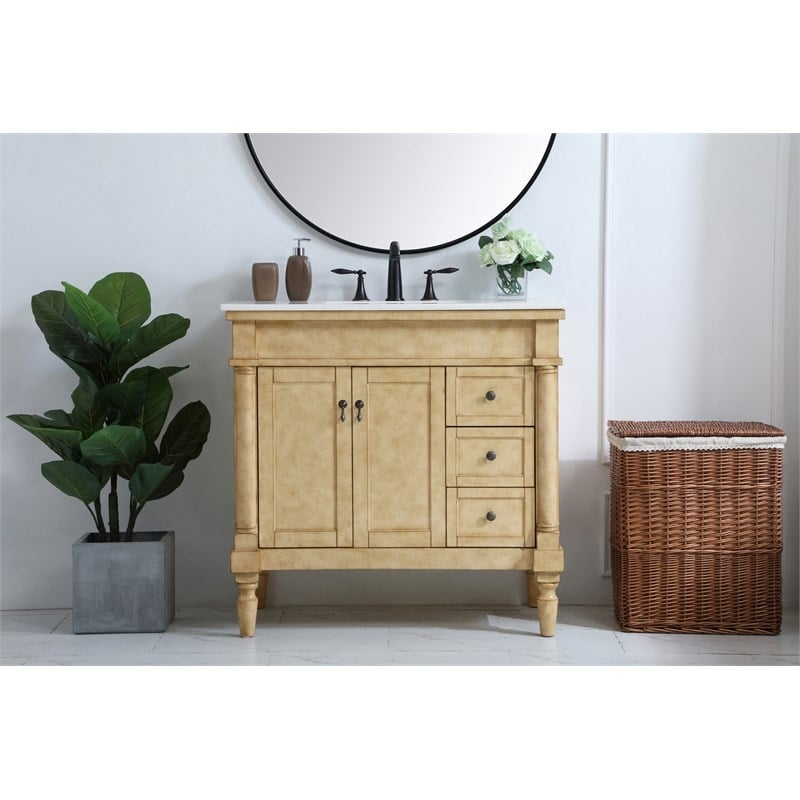 Elegant Kitchen and Bath Lexington Single Solid Wood Bathroom Vanity in Bronze