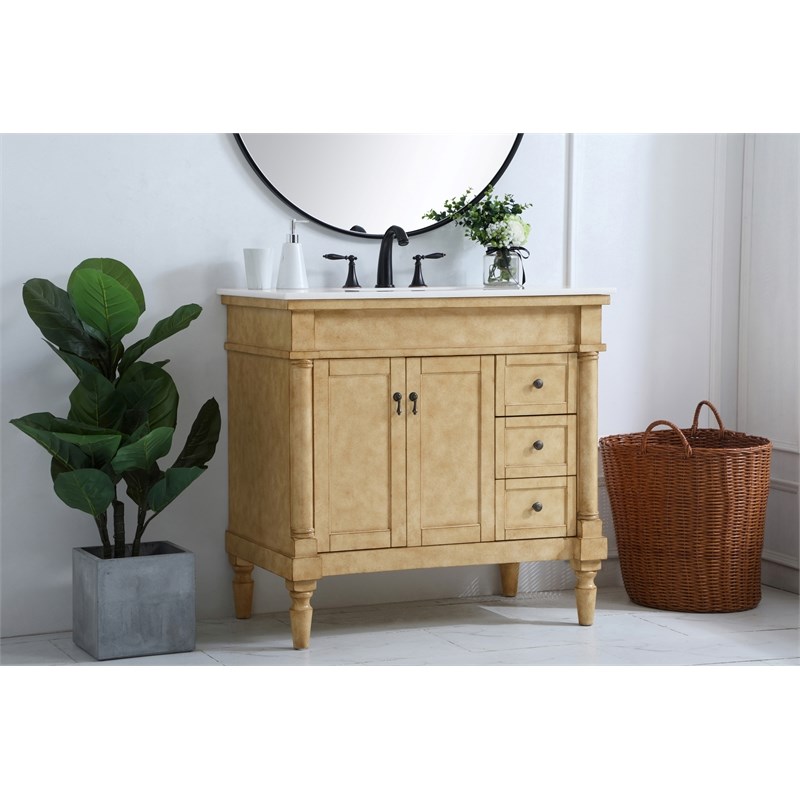 Elegant Kitchen and Bath Lexington Single Solid Wood Bathroom Vanity in Bronze