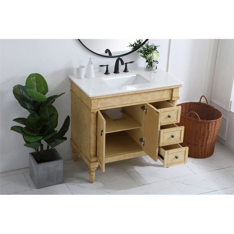 Elegant Kitchen and Bath Lexington Single Solid Wood Bathroom Vanity in Bronze
