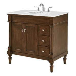 Elegant Kitchen and Bath Lexington 36&quot Solid Wood Bathroom Vanity in Walnut